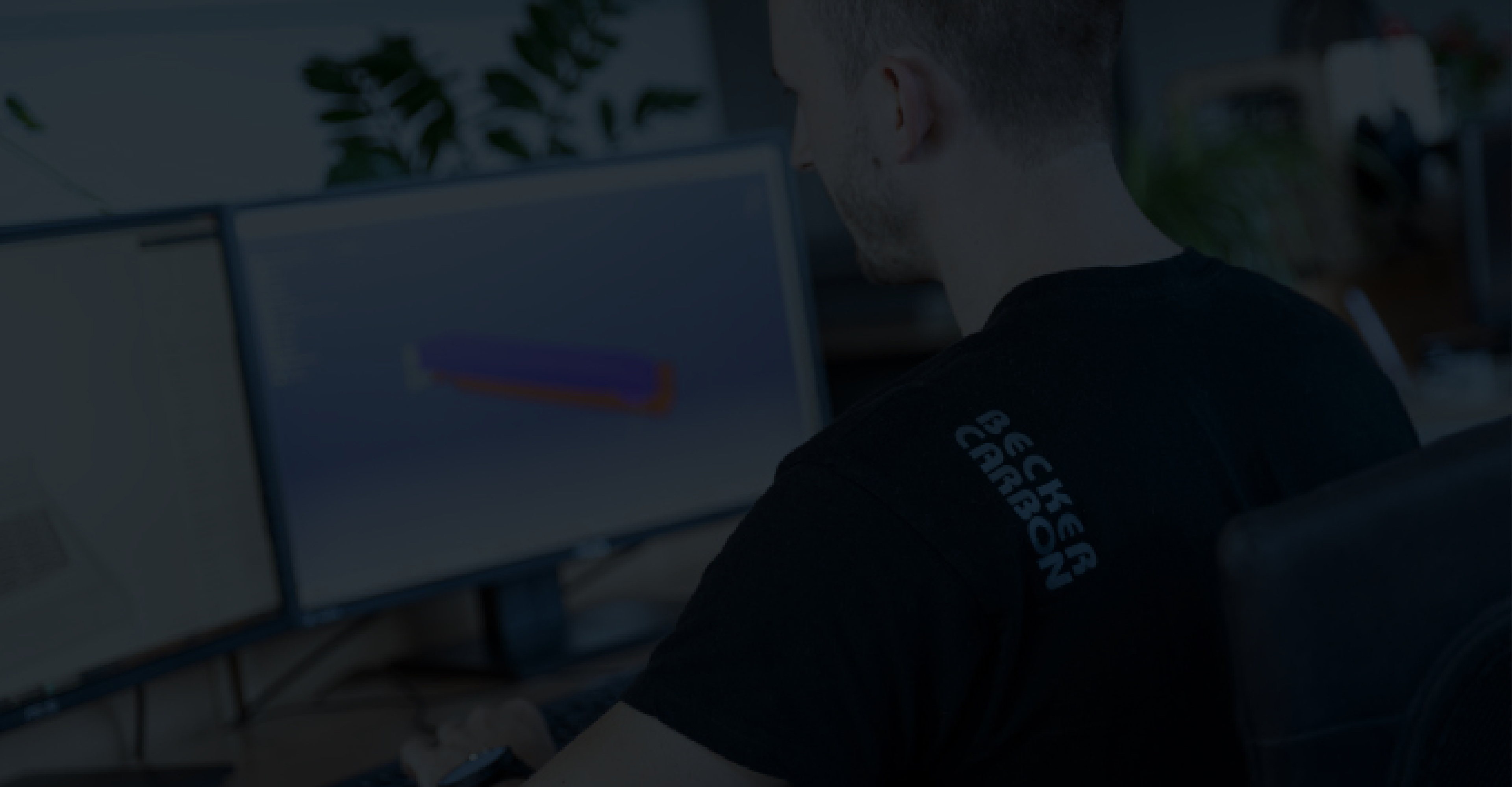 Header Engineeringseite der Firma Becker Carbon mit Mitarbeiter